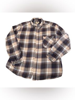 Woolrich Men’s Plaid Button-Down Shirt - Brown, Tan, White